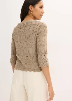 Gilet en maille ajourée à nouer