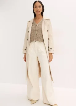 Gilet en maille ajourée à nouer