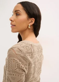 Gilet en maille ajourée à nouer