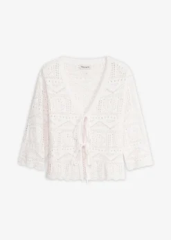 Gilet en maille ajourée à nouer