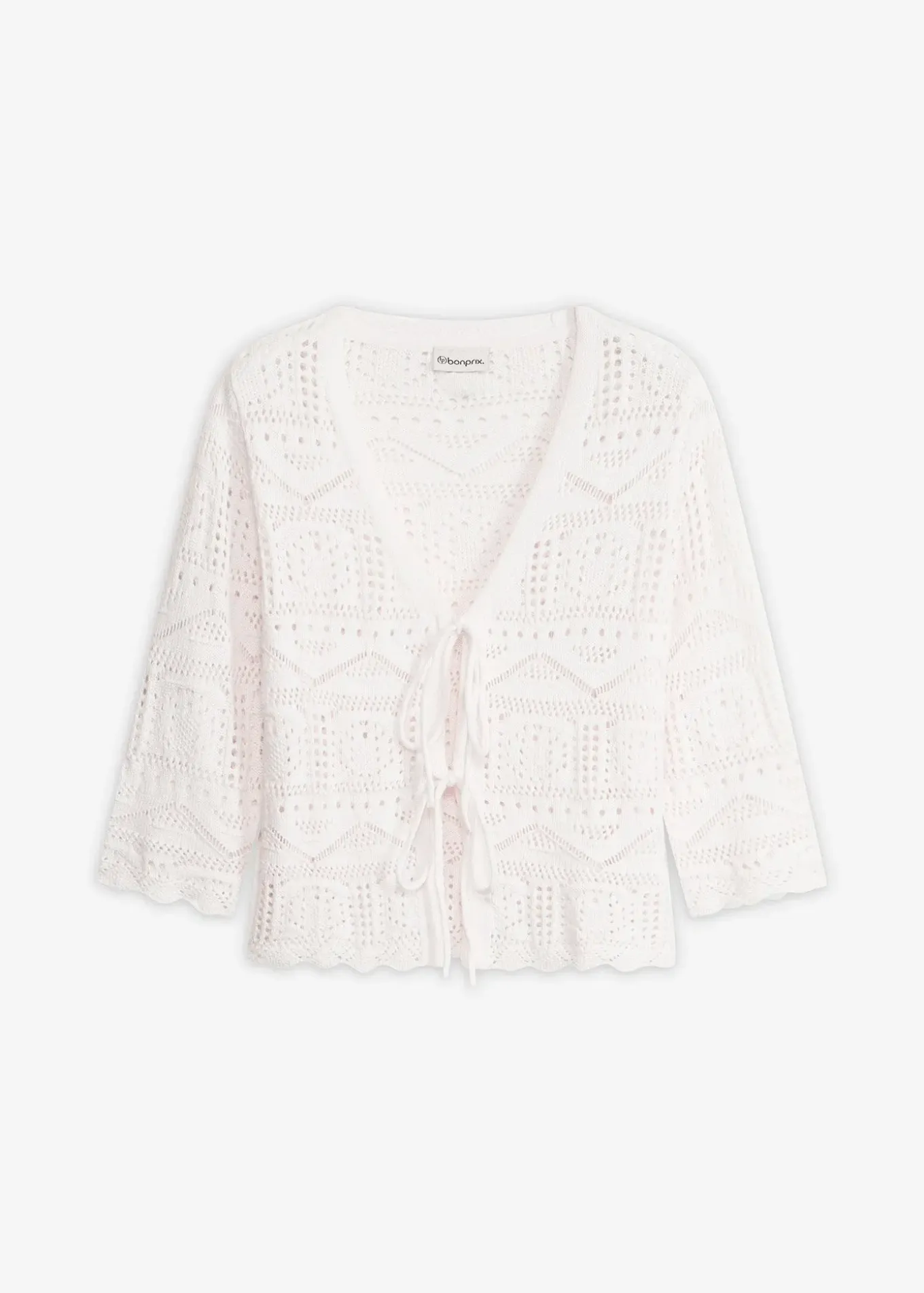 Gilet en maille ajourée à nouer