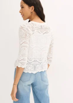 Gilet en maille ajourée à nouer