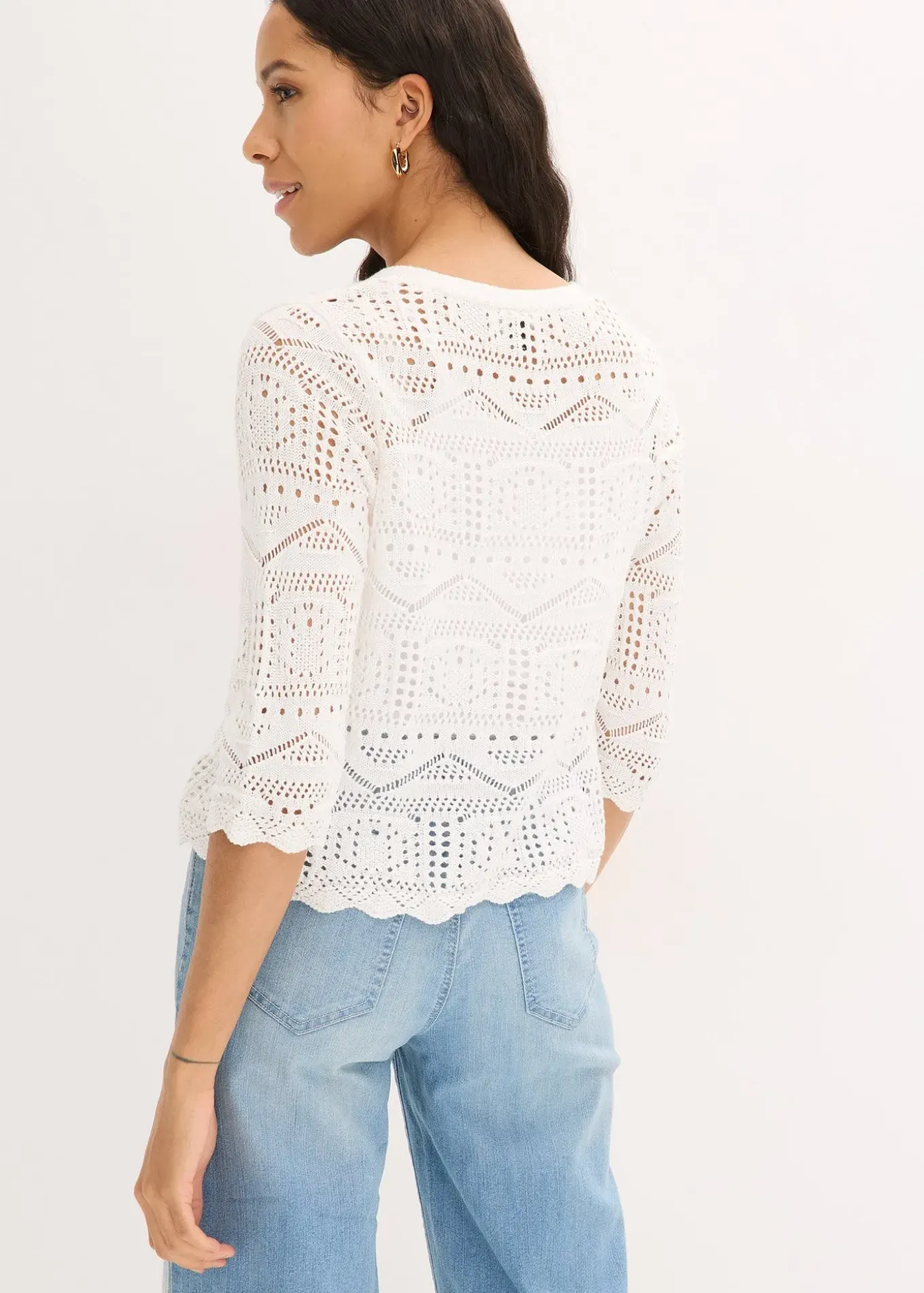 Gilet en maille ajourée à nouer