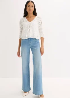 Gilet en maille ajourée à nouer