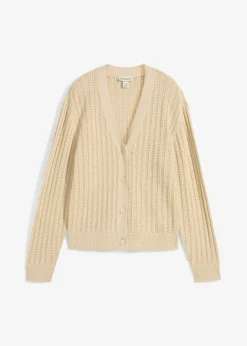 Gilet en maille ajourée avec lin