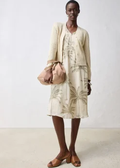 Gilet en maille ajourée avec lin