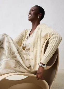 Gilet en maille ajourée avec lin