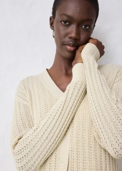 Gilet en maille ajourée avec lin