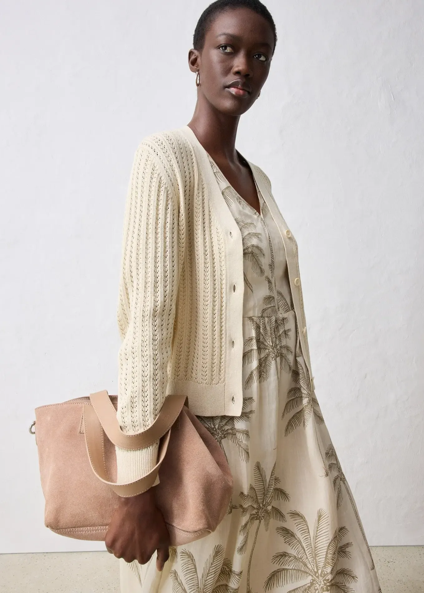 Gilet en maille ajourée avec lin