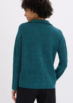 Gilet en maille ajourée avec fil brillant