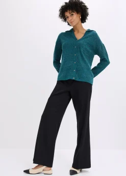 Gilet en maille ajourée avec fil brillant