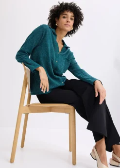 Gilet en maille ajourée avec fil brillant