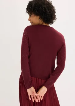 Gilet en maille avec strass