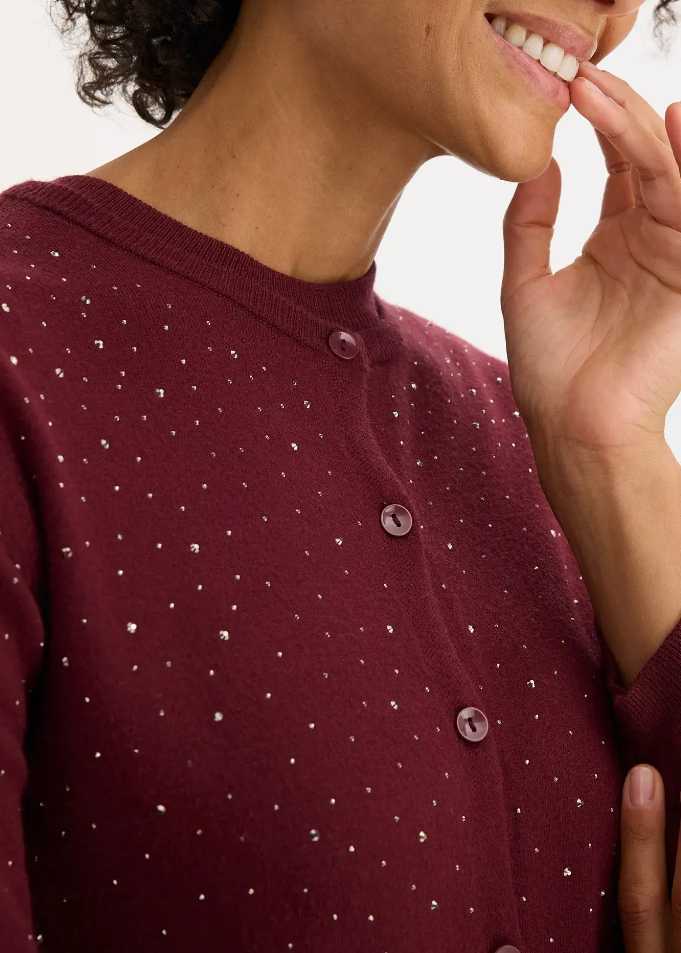 Gilet en maille avec strass