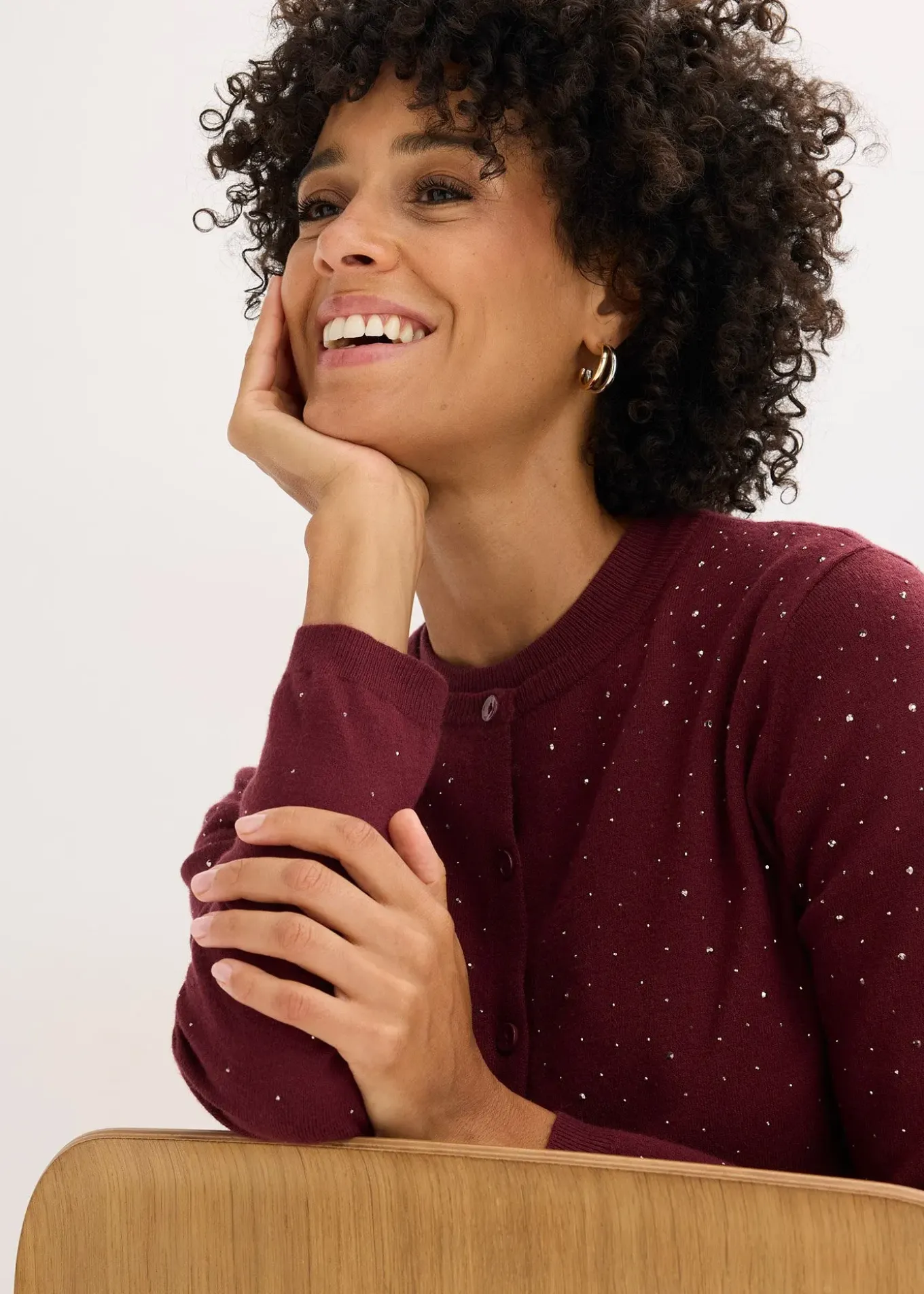 Gilet en maille avec strass