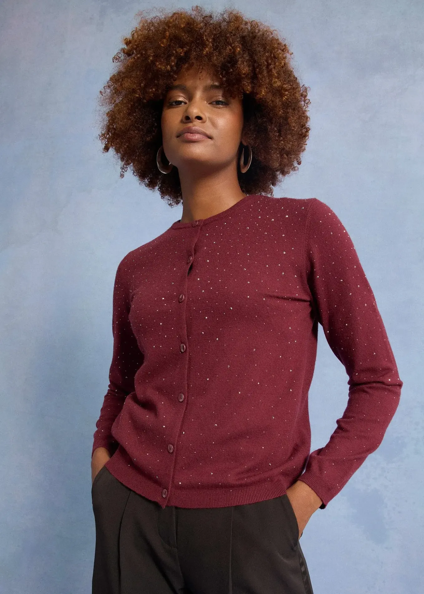 Gilet en maille avec strass