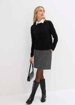 Gilet en maille avec strass