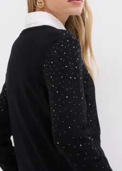 Gilet en maille avec strass
