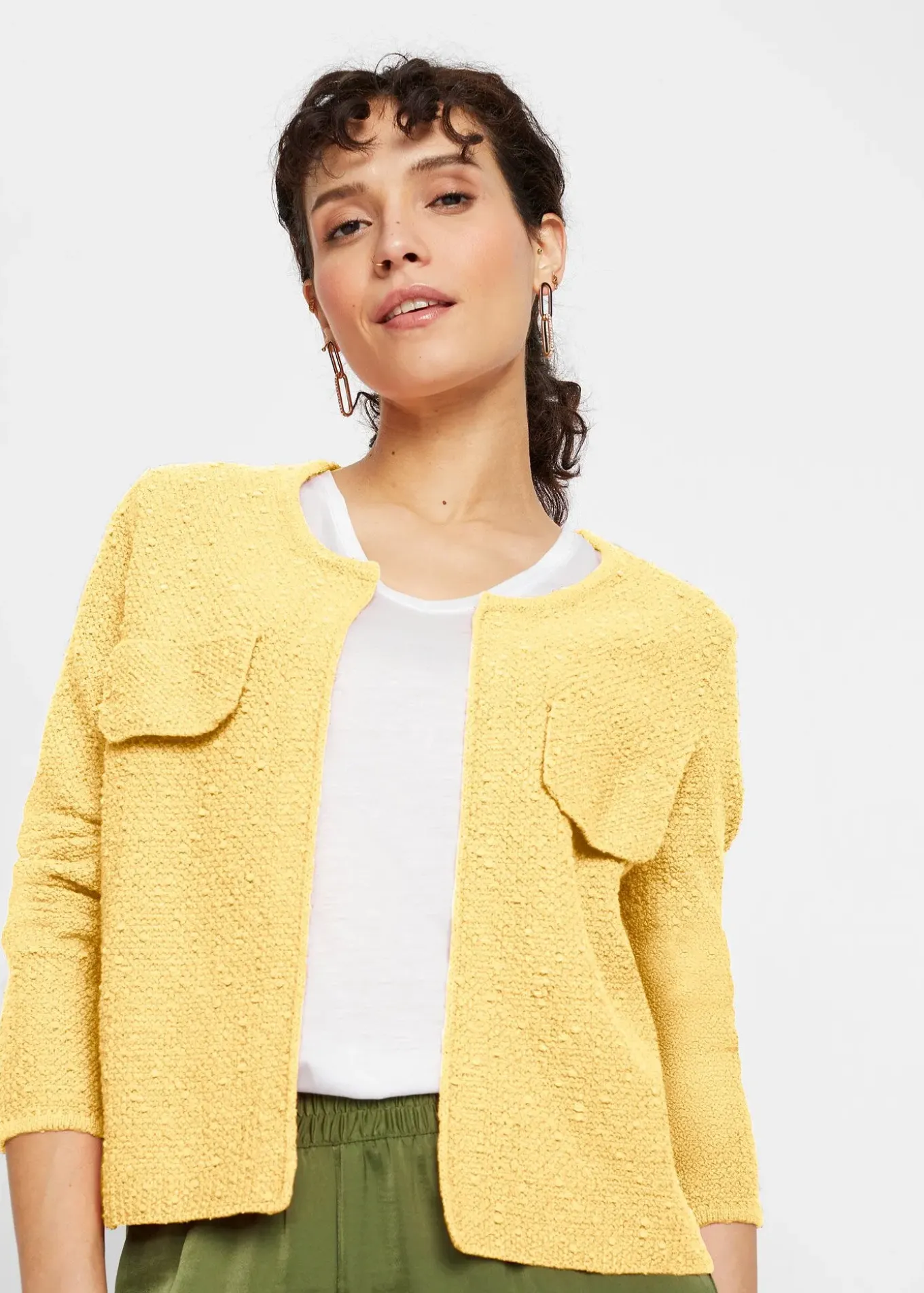 Gilet en maille bouclette