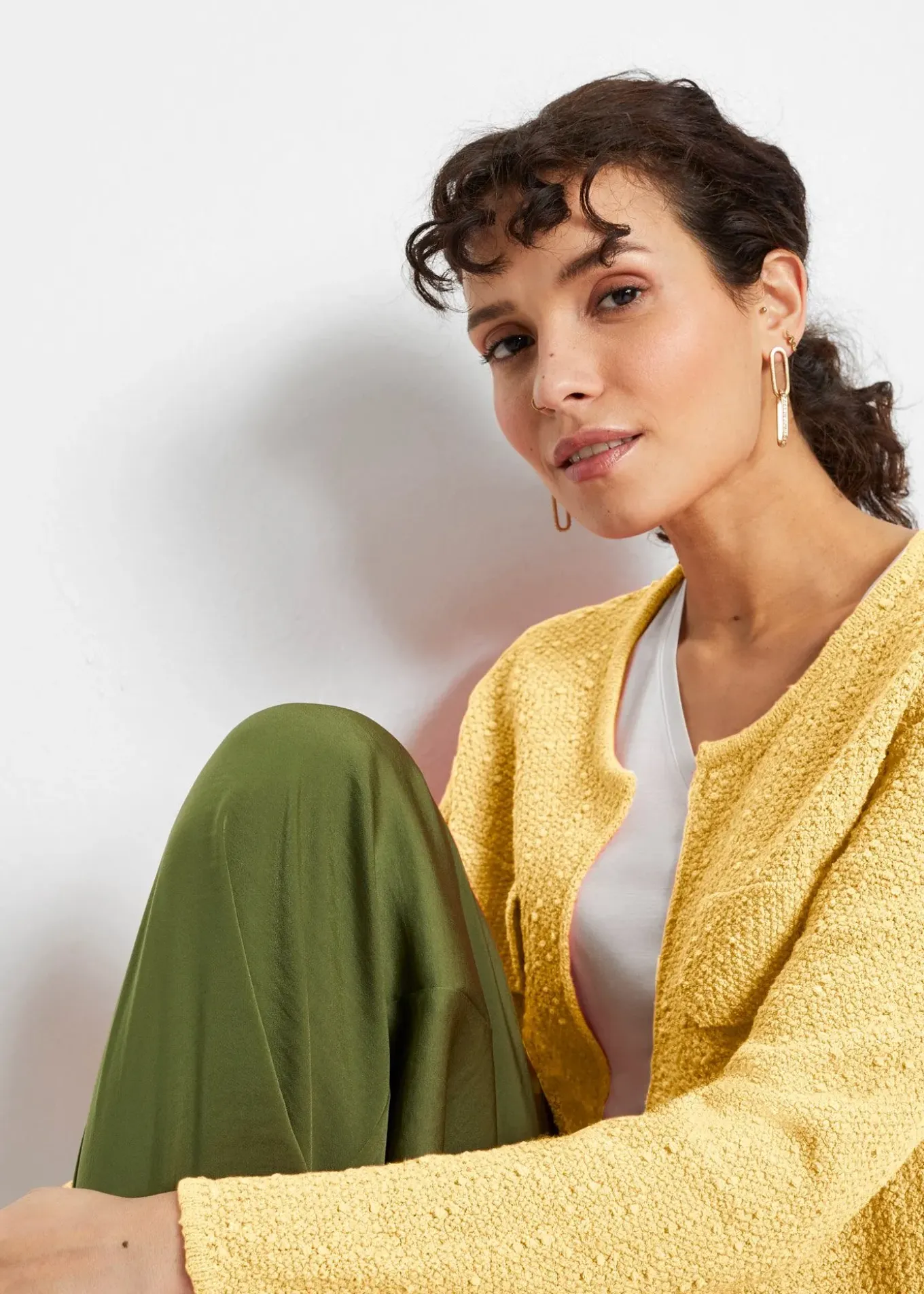 Gilet en maille bouclette