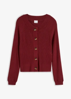 Gilet en maille côtelée, viscose majoritaire