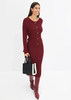 Gilet en maille côtelée, viscose majoritaire