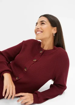 Gilet en maille côtelée, viscose majoritaire