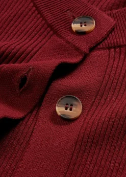 Gilet en maille côtelée, viscose majoritaire