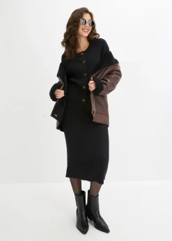 Gilet en maille côtelée, viscose majoritaire