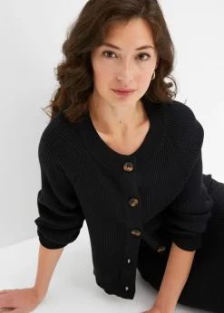 Gilet en maille côtelée, viscose majoritaire