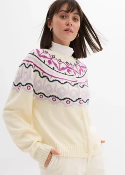 Gilet en maille oversize à motif norvégien