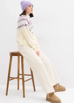 Gilet en maille oversize à motif norvégien