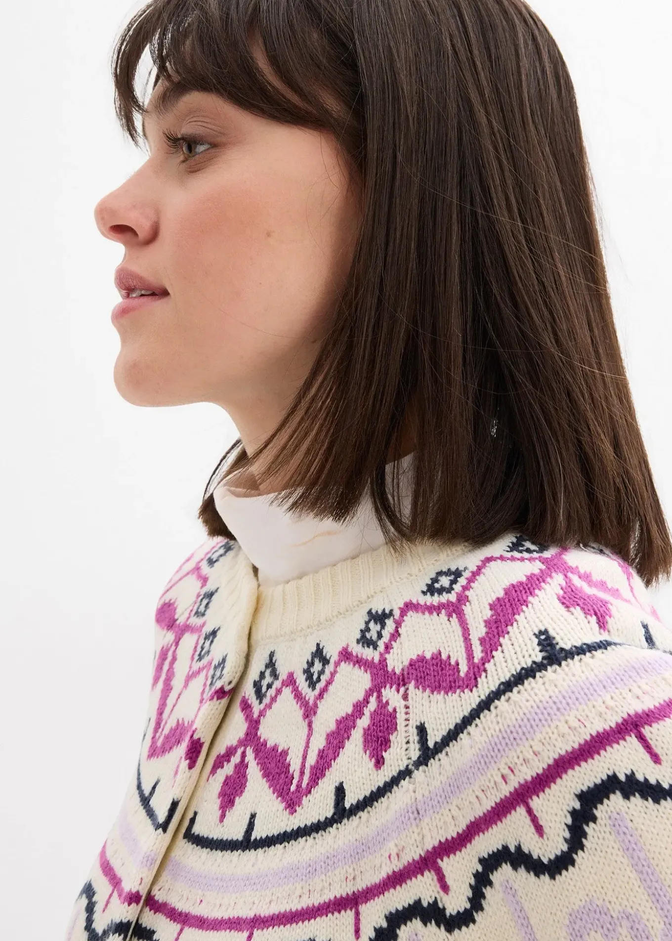 Gilet en maille oversize à motif norvégien