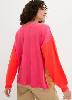 Gilet en maille oversize, motif color block