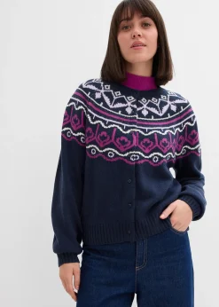Gilet en maille oversize à motif norvégien