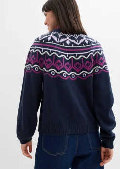 Gilet en maille oversize à motif norvégien