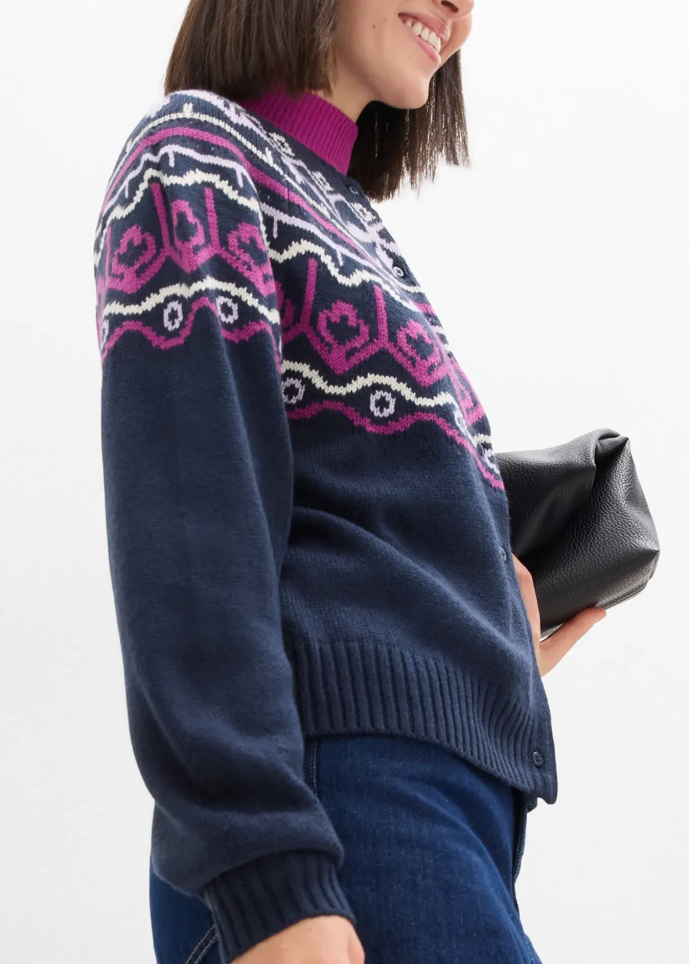 Gilet en maille oversize à motif norvégien