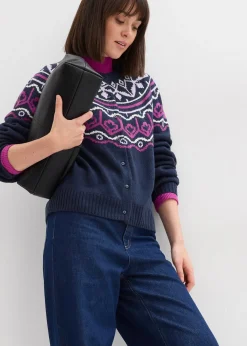 Gilet en maille oversize à motif norvégien