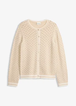 Gilet en maille poilue ajourée