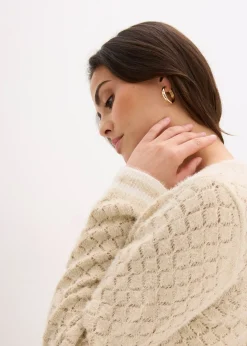 Gilet en maille poilue ajourée