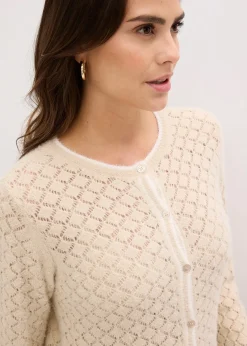 Gilet en maille poilue ajourée