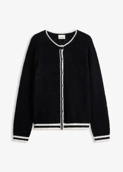 Gilet en maille poilue ajourée