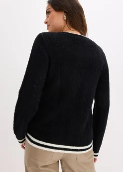 Gilet en maille poilue ajourée