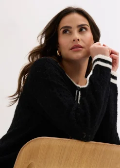 Gilet en maille poilue ajourée