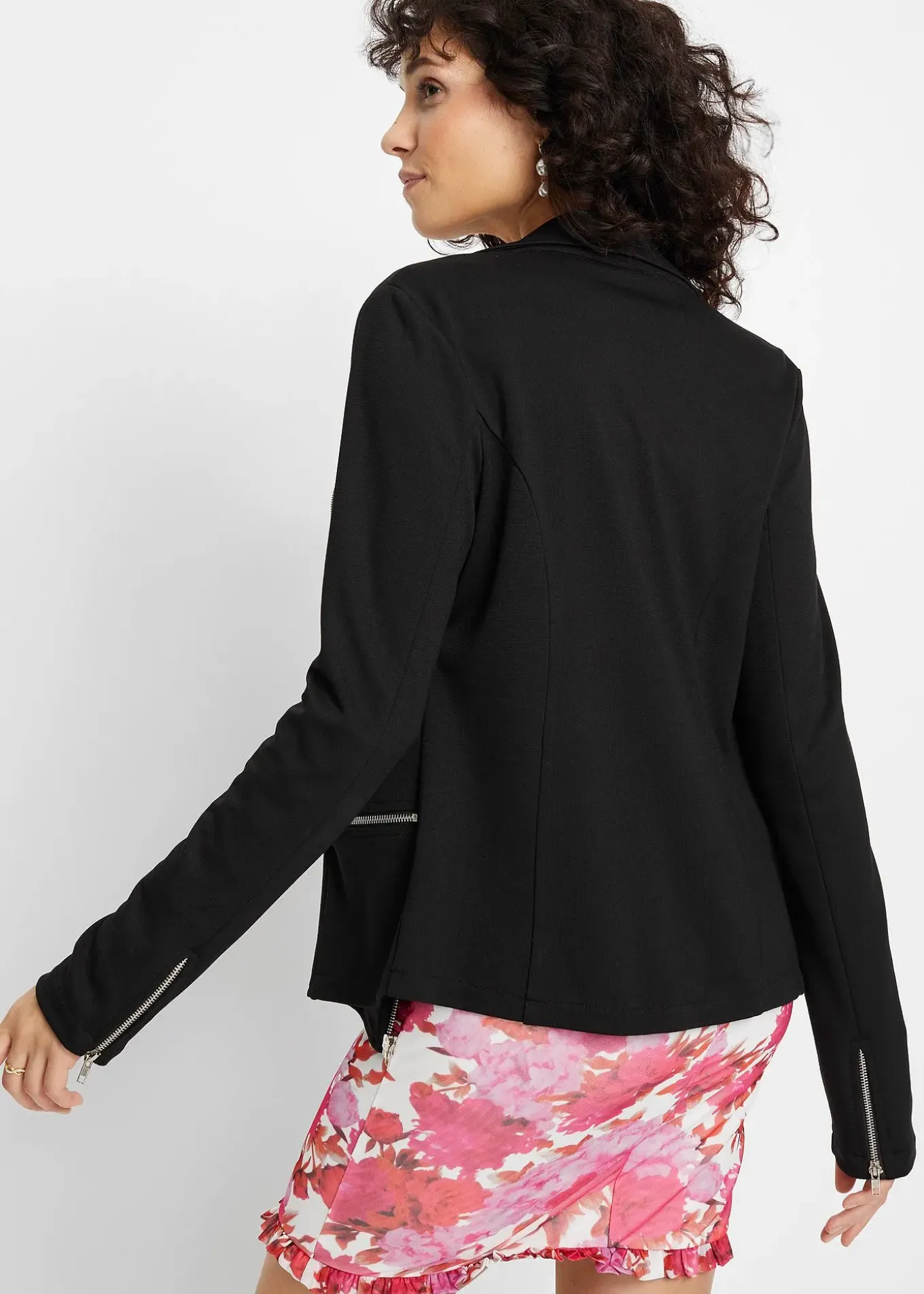 Gilet esprit motard en jersey de viscose mélangée