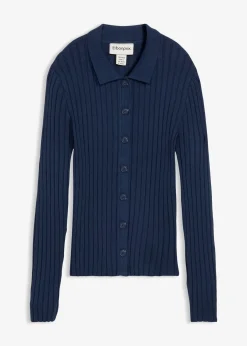 Gilet fluide en maille côtelée