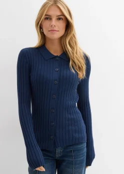 Gilet fluide en maille côtelée