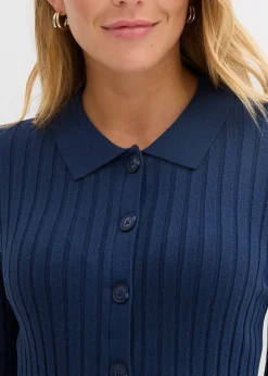 Gilet fluide en maille côtelée