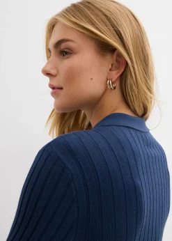 Gilet fluide en maille côtelée