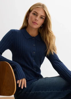 Gilet fluide en maille côtelée